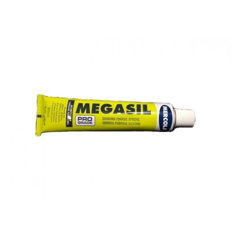 Σφραγιστική Σιλικόνη Αντιμουχλική Mercola Megasil Διάφανo Σωληνάριο 80ml